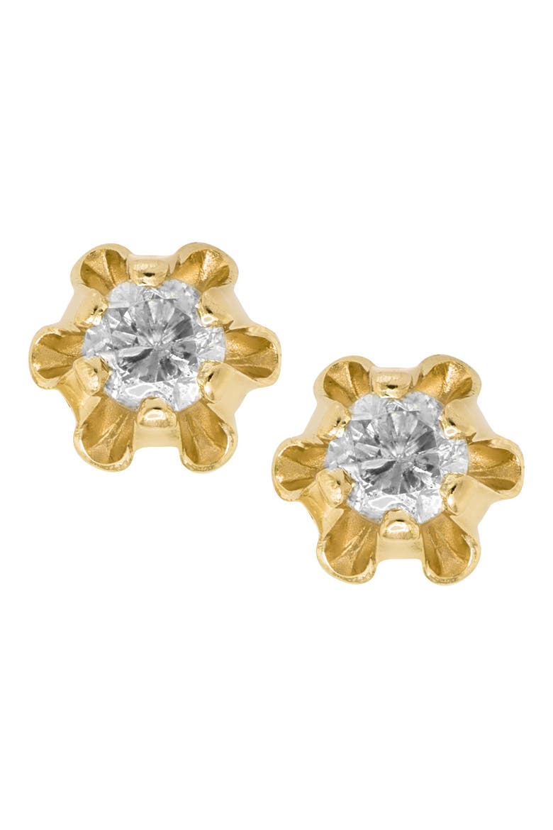 14k Gold & Diamond Earrings, Alternate, color, GOLD