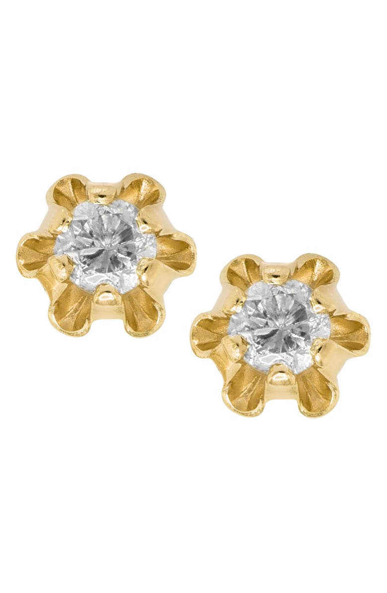 Mignonette 14k Gold & Diamond Earrings, Alternate, color, Gold
