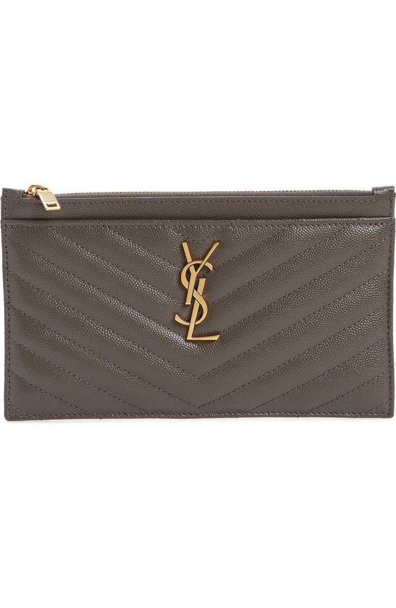 Saint Laurent Monogram Matelassé Quilted Calfskin Pouch, Main, color,