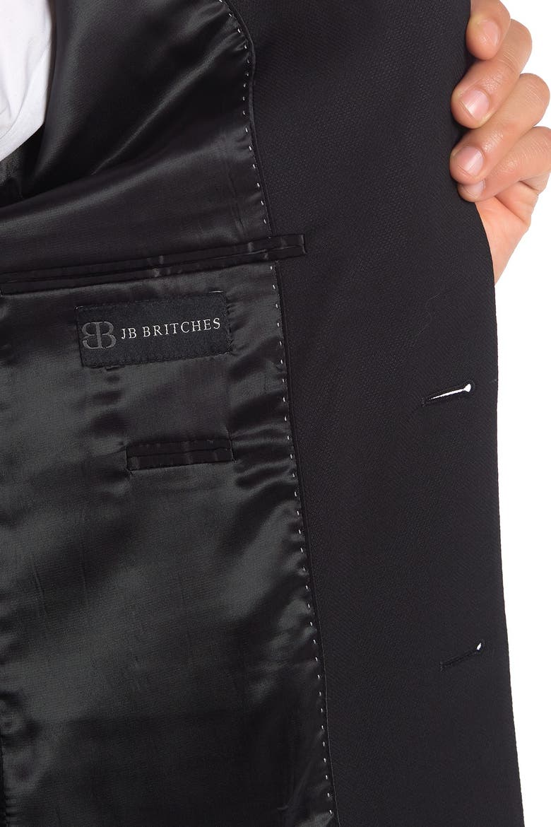 Stretch Wool Suit, Alternate, color, BLACK