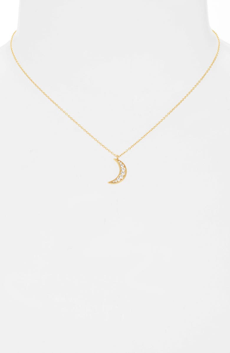 gorjana Luna Crescent Pendant Necklace, Alternate, color,