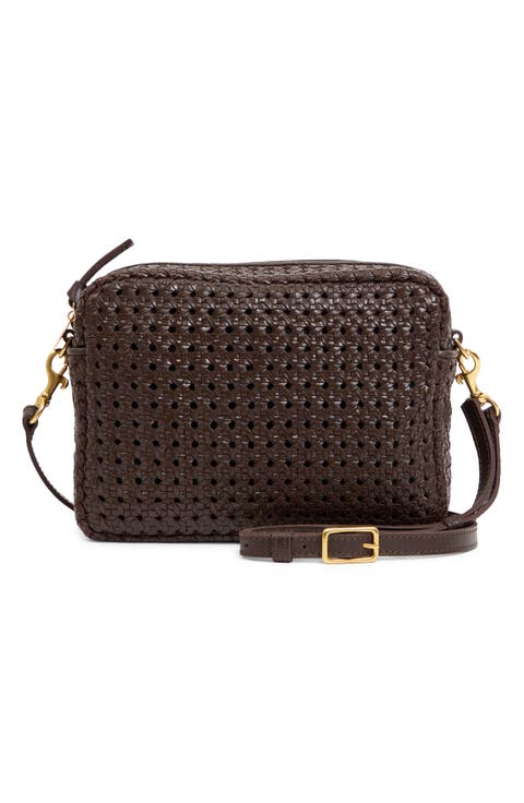 Midi Sac Woven Leather Crossbody Bag