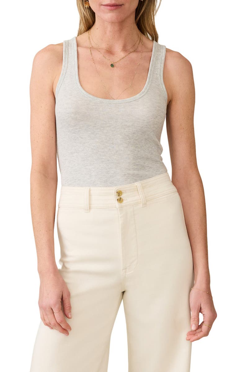 Faherty Featherweight Freestyle Rib Tank Top, Main, color, Light Grey Heather
