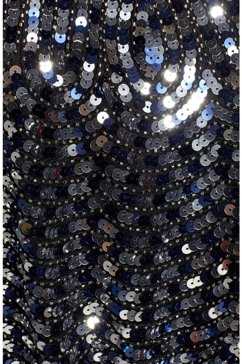 Prima Sequin Scalloped Peplum Top, Alternate, color, SILVER
