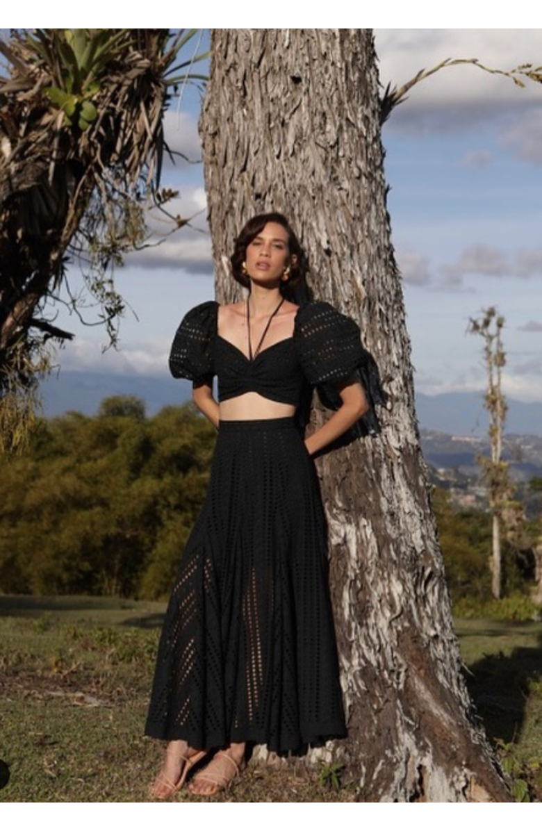 NO PISE LA GRAMA La Botanica Skirt, Alternate, color, Black Eyelet