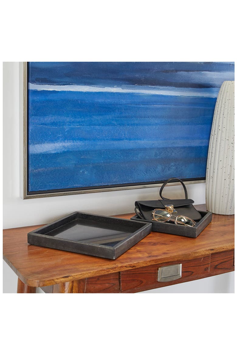 Set of 2 Marble Trays, Alternate, color, BLACK