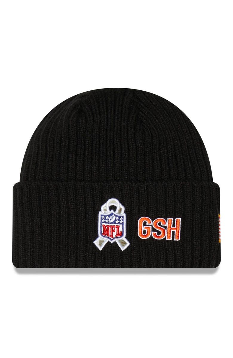New Era Men's New Era Black Chicago Bears 2022 Salute To Service Knit Hat, Alternate, color,