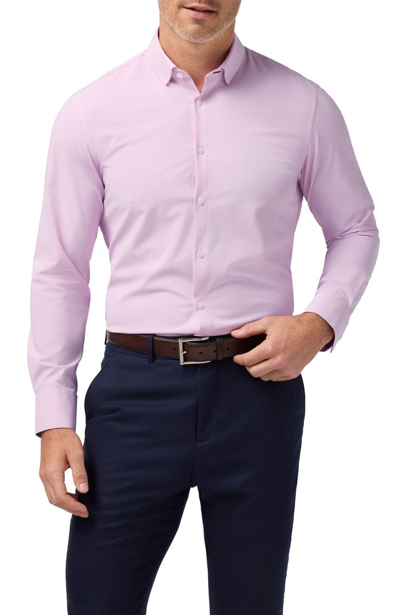 Mizzen+Main Leeward Trim Fit Check Performance Button-Up Shirt, Main, color, 