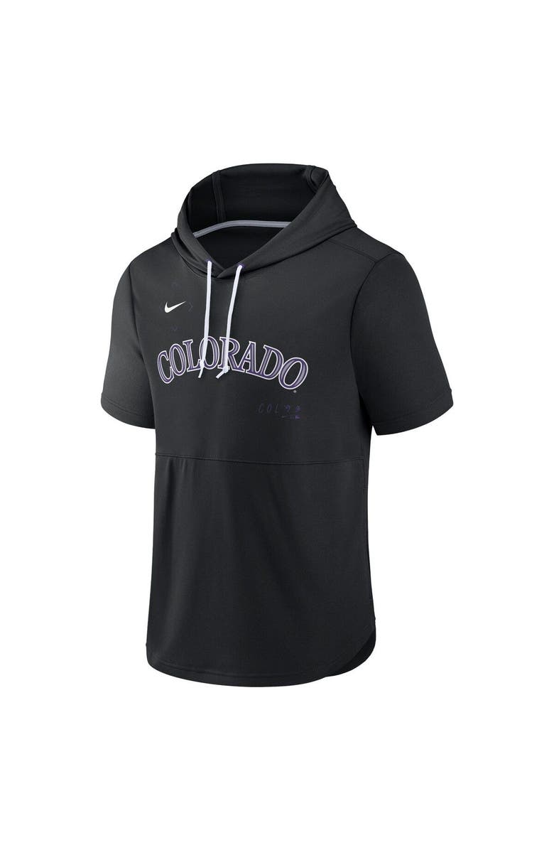 Nike Men's Nike Black Colorado Rockies Springer Short Sleeve Team Pullover Hoodie, Alternate, color, 