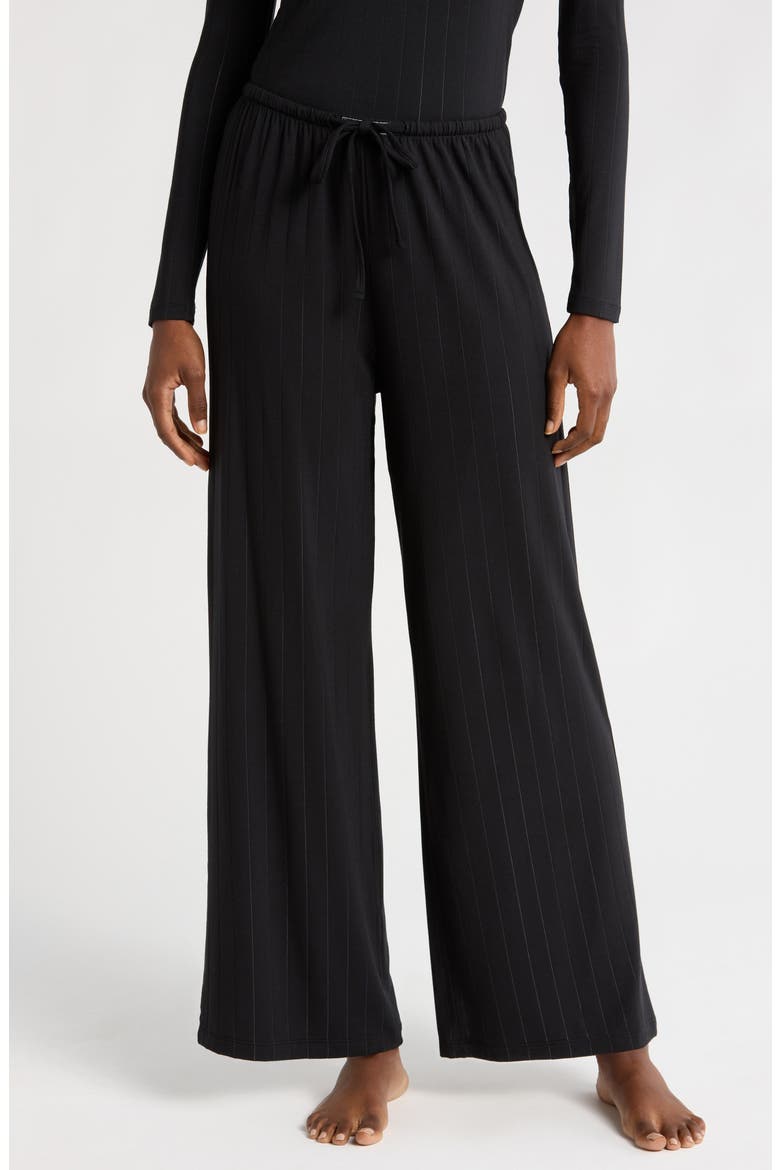 Sleek Stitch Sleep Pants, Main, color, BLACK CAVIAR