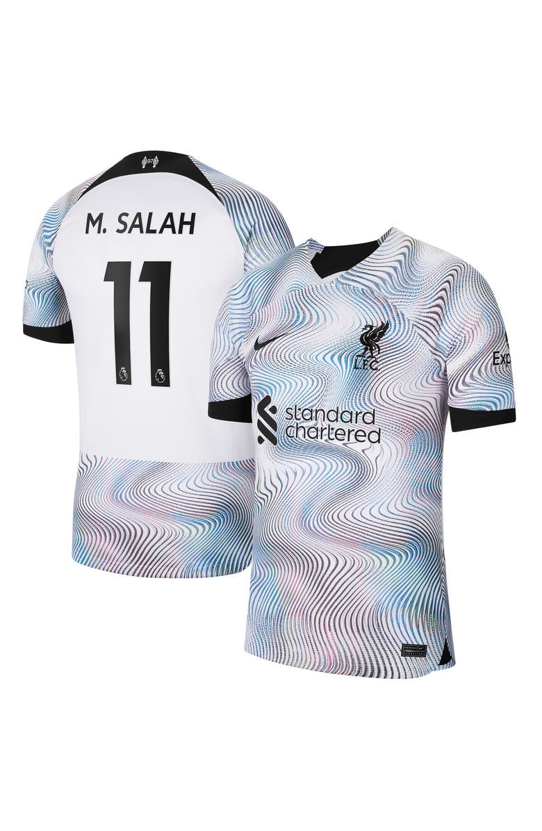 Nike Men's Nike Mohamed Salah White Liverpool 2022/23 Away Breathe Stadium Replica Player Jersey, Main, color, 