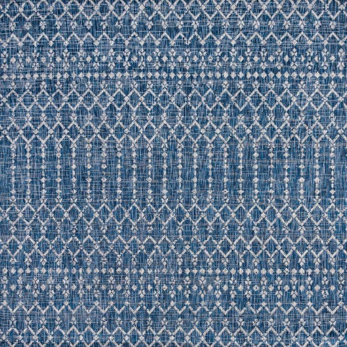 Jonathan Y Ourika Moroccan Geometric Textured Weave Indoor/outdoor Area Rug In Navy/light Gray