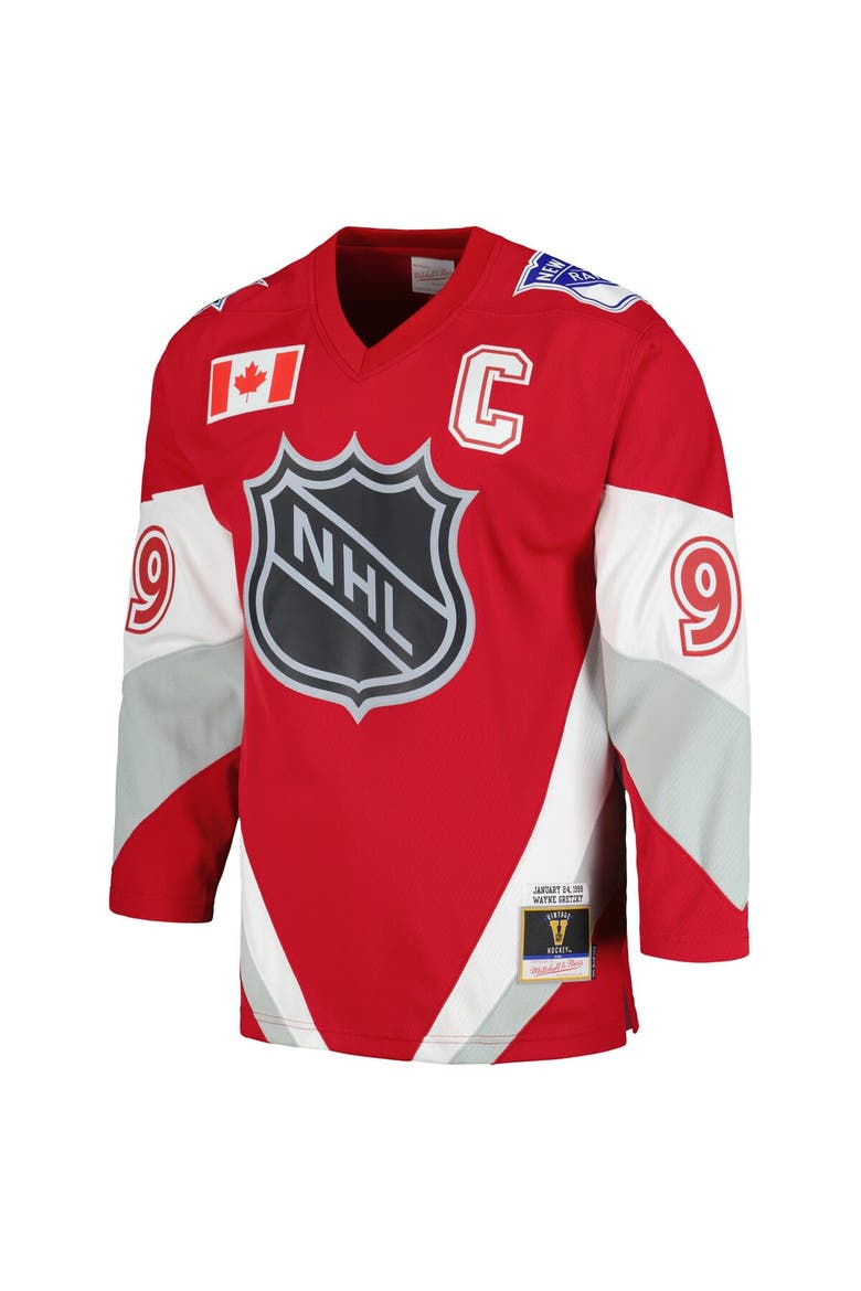 Men's Mitchell & Ness Wayne Gretzky Scarlet  1999 NHL All-Star Game Blue Line Player Jersey, Alternate, color, Scarlet