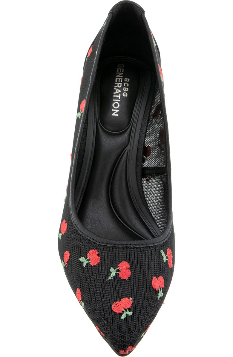 BCBGeneration Embroidered Pointed Toe Pump, Alternate, color, Black/ Cherry