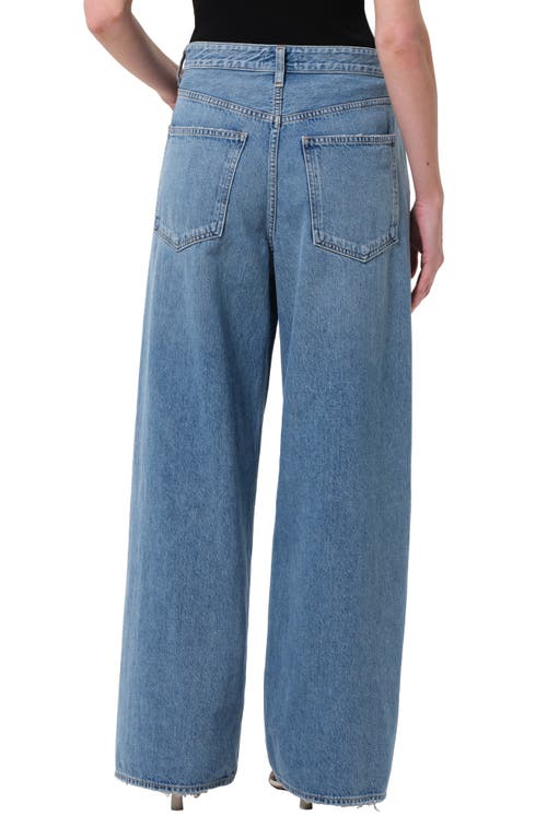Agolde Wide-leg Light Blue Denim Jeans With Classic Five-pocket Design In Blue