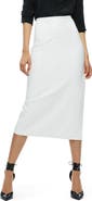 ALICE + OLIVIA Maeve Back Slit Faux Leather Midi Skirt