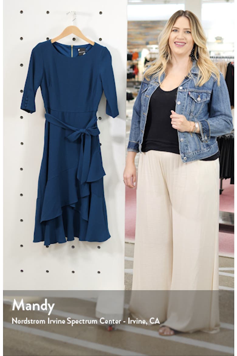 Ruffle Hem High/Low Crepe Dress video