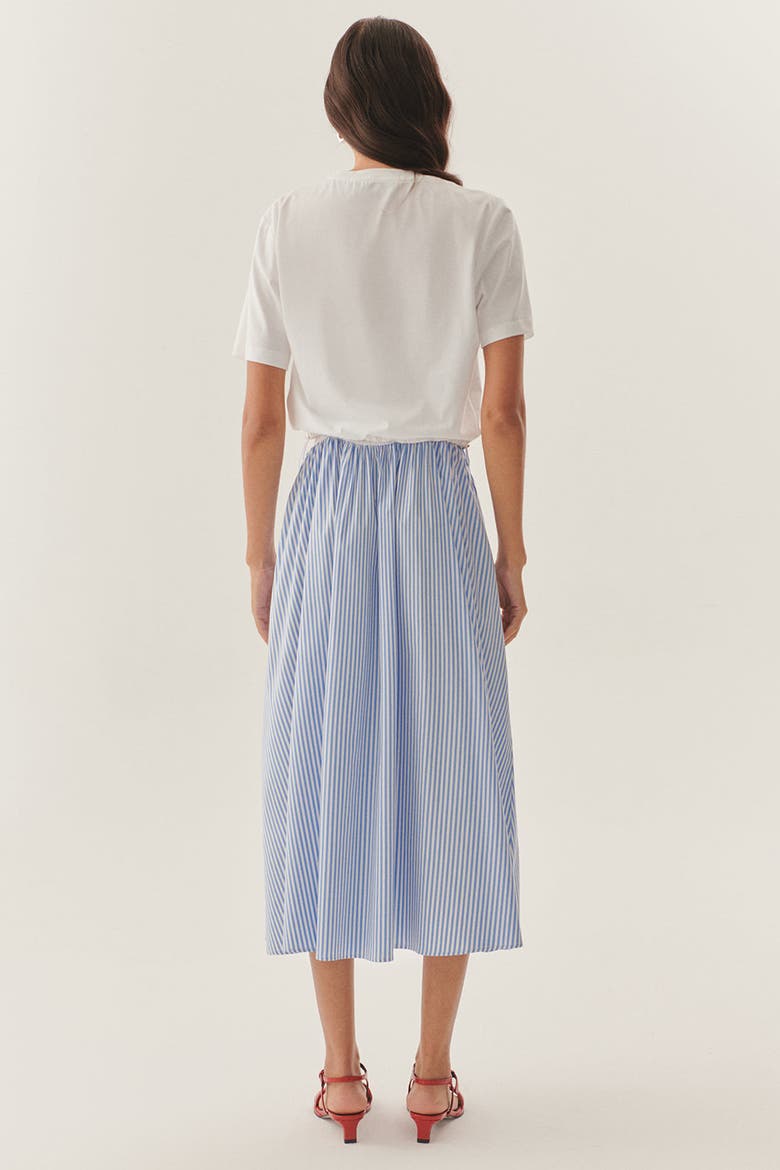 Kaylee Crew Neck Knit Midi Dress, Alternate, color, BLUE-WHITE