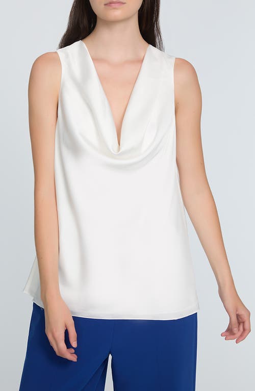 Shop Elie Tahari The Jane Cowl Neck Tank In Sky White
