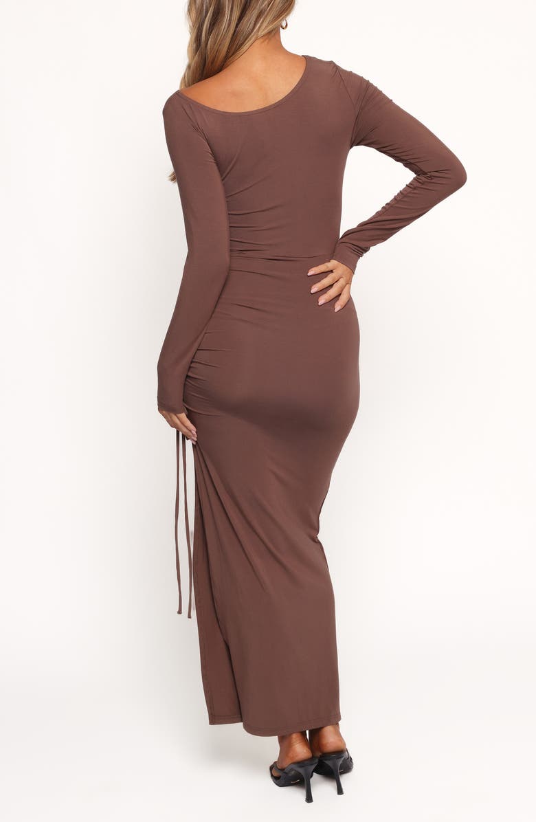 Petal & Pup Indigo Long Sleeve Body-Con Dress, Alternate, color, Brown