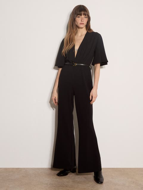Angel Sleeve Jersey Crepe Jumpsuit
