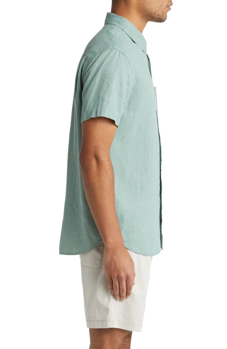 Rails Paros Short Sleeve Linen Blend Button-Up Shirt, Alternate, color, 