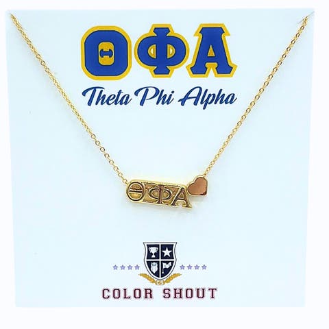 Theta Phi Alpha Sorority Gold Heart Necklace