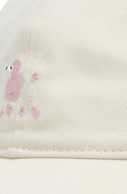 Frasier Sterling Embroidered Poodle Baseball Cap In White