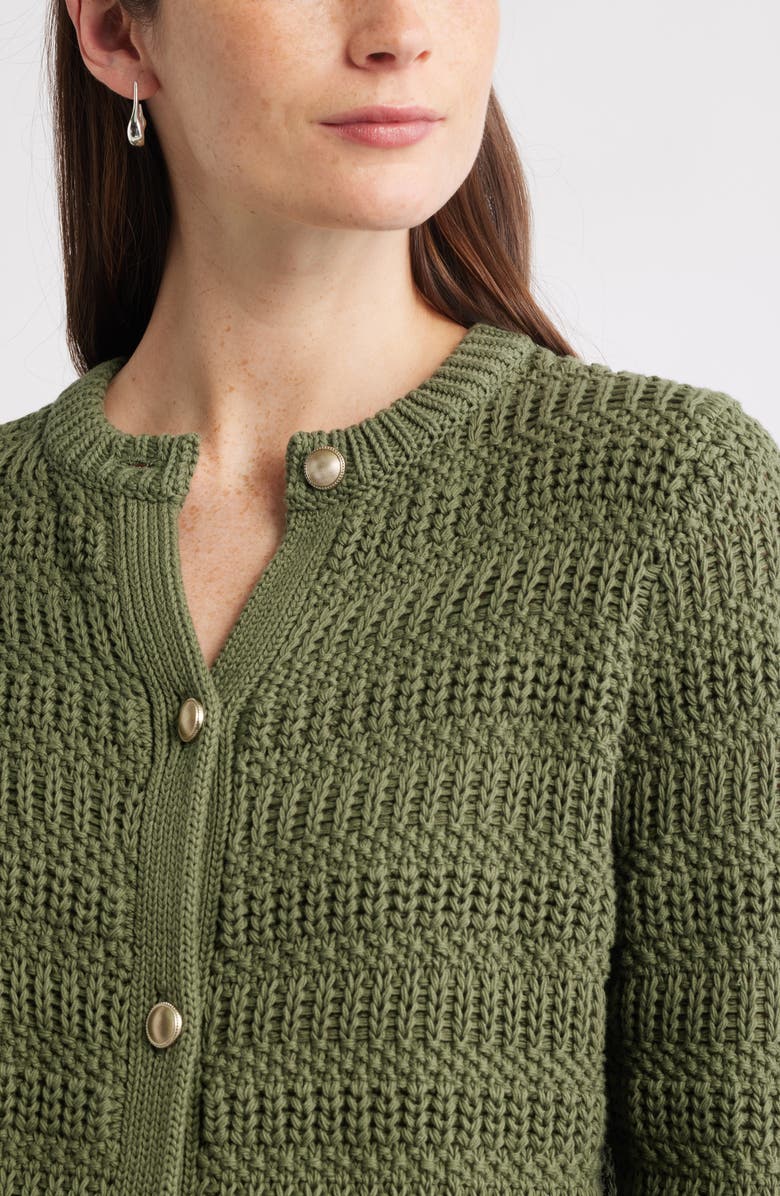 Caslon<sup>®</sup> Textured Sweater Jacket, Alternate, color, Green Sorrel