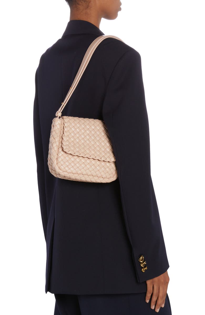 Bottega Veneta Mini Cobble Padded Intrecciato Leather Shoulder Bag, Alternate, color, Lotus/ Gold