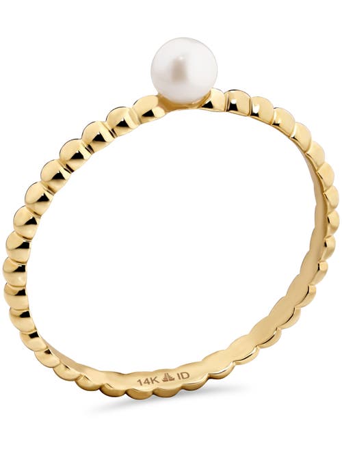 Devata Freshwater Pearl Beaded Ball Ring In Gold