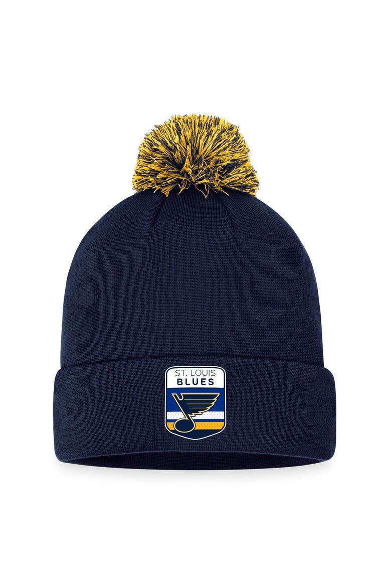 Men's Fanatics Branded  Navy St. Louis Blues 2023 NHL Draft Cuffed Knit Hat with Pom, Main, color, Navy