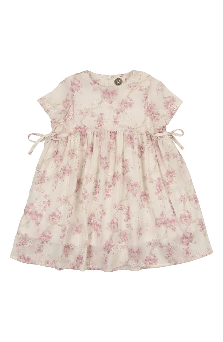 Manière Kids' Floral Tie Dress, Main, color, Pink Rose