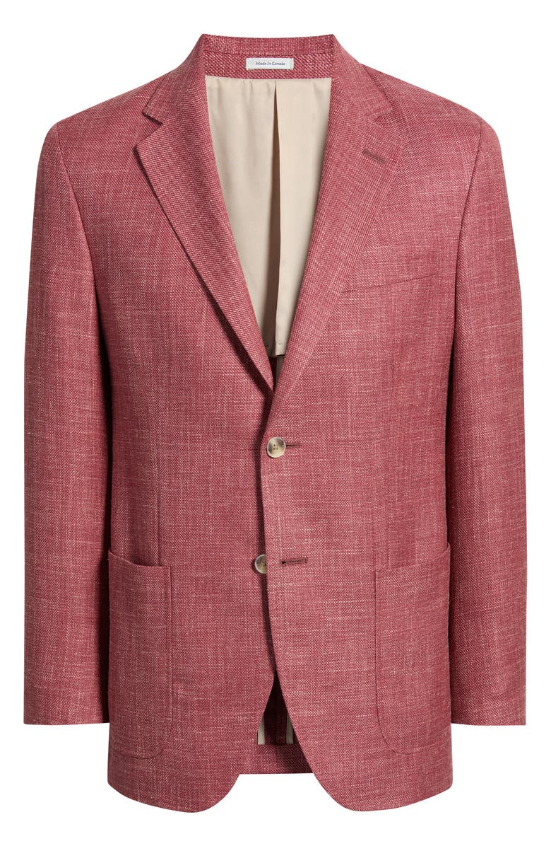 Peter Millar Hyperlight Soft Red Slub Wool & Silk Blend Sport Coat, Main, color, Pink