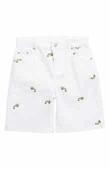 Tractr Kids' Embroidered Denim Bermuda Shorts