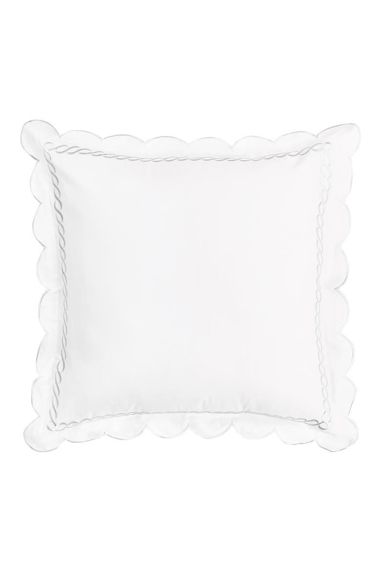 Set of 2 Scallop Rope Euro Shams, Alternate, color, WHITE