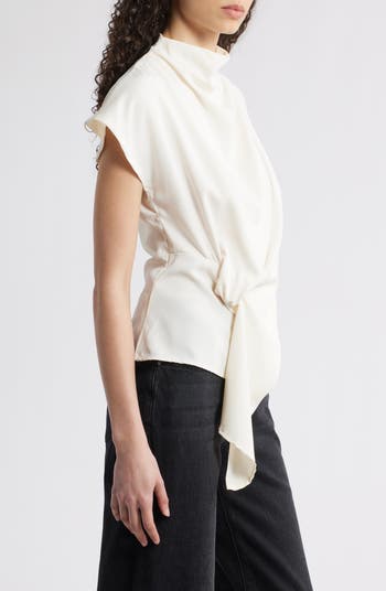 Jade Asymmetric Drape Top