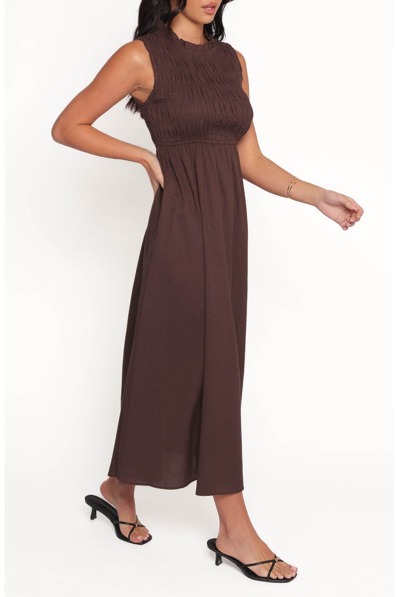 Lanna Smocked Sundress, Alternate, color, CHOCOLATE