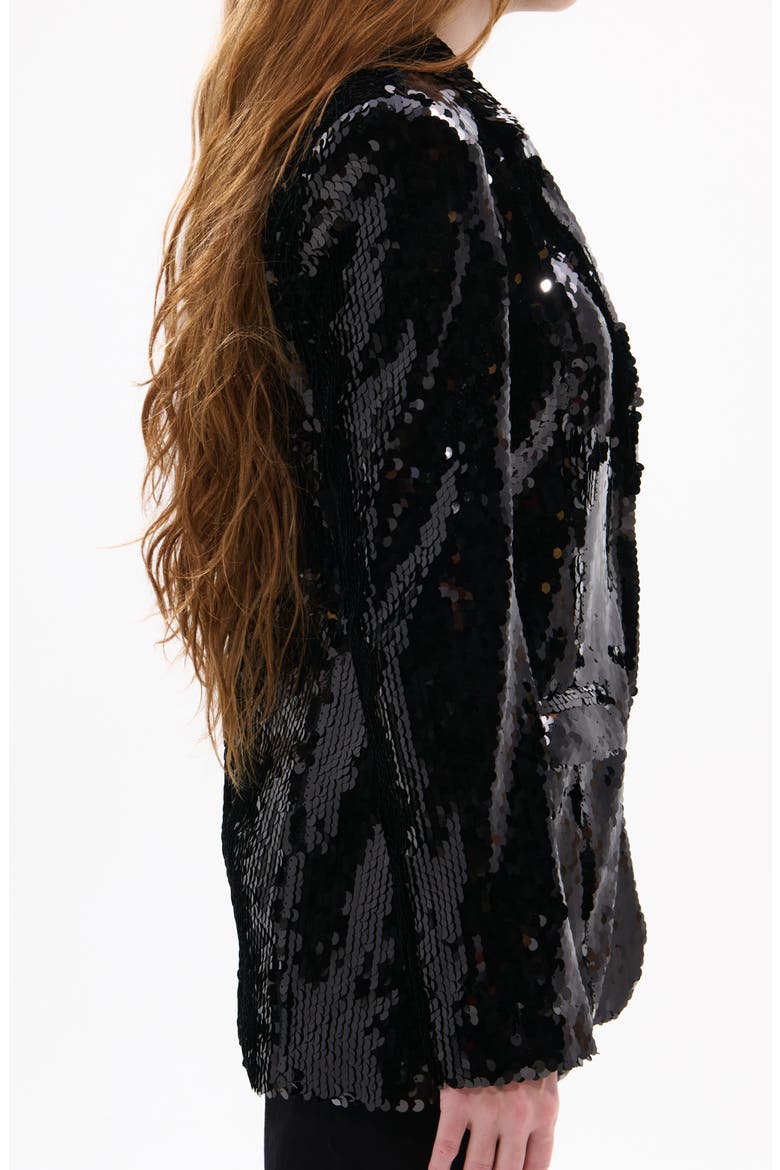 Dubai Sequin Blazer, Alternate, color, BLACK