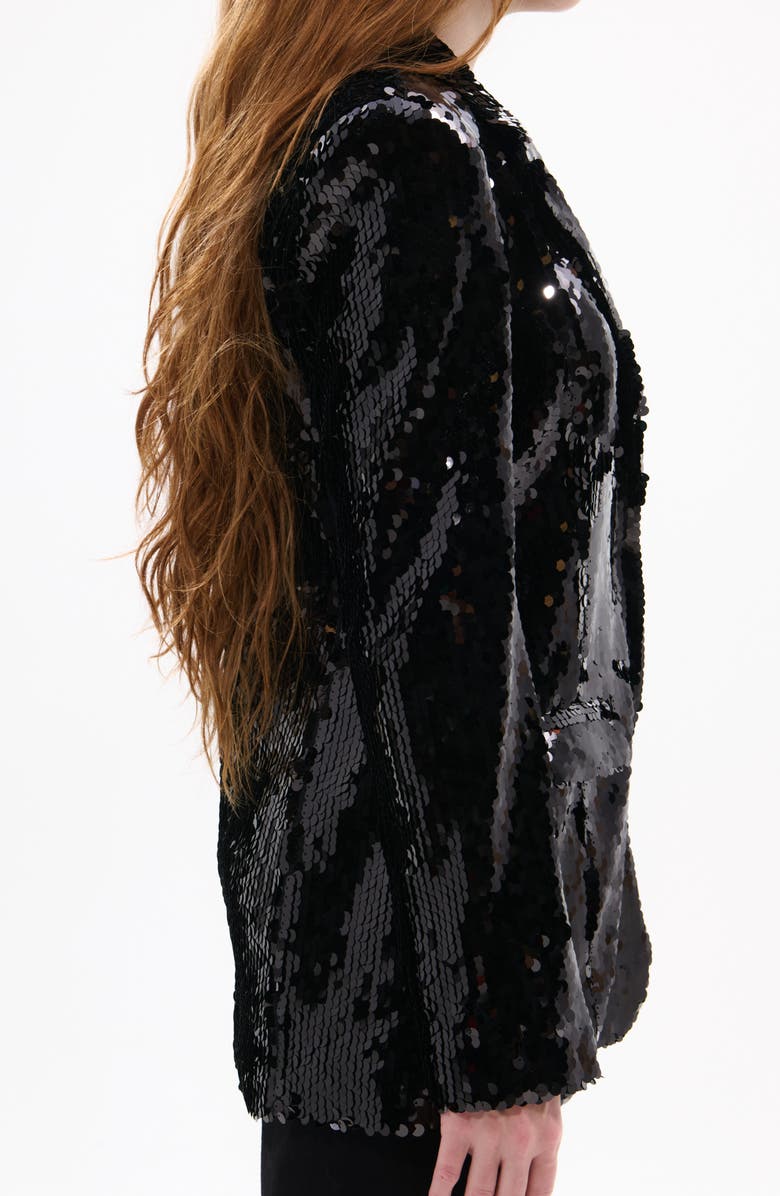 AZALEA WANG Dubai Sequin Blazer, Alternate, color, Black