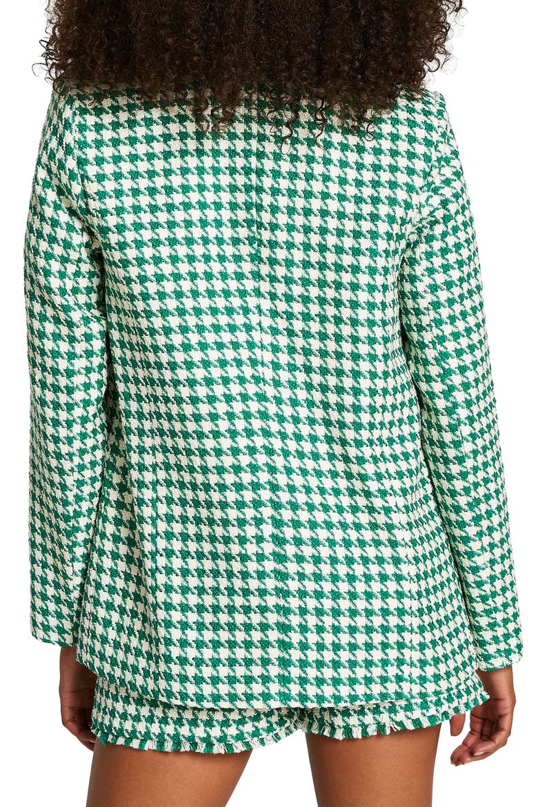 Gingham Bouclé Blazer, Alternate, color, GREEN