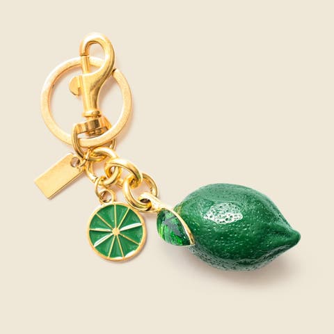 Lime Bag Charm with Keychain