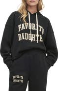 Favorite Daughter The Cropped Collegiate Cotton Blend Hoodie