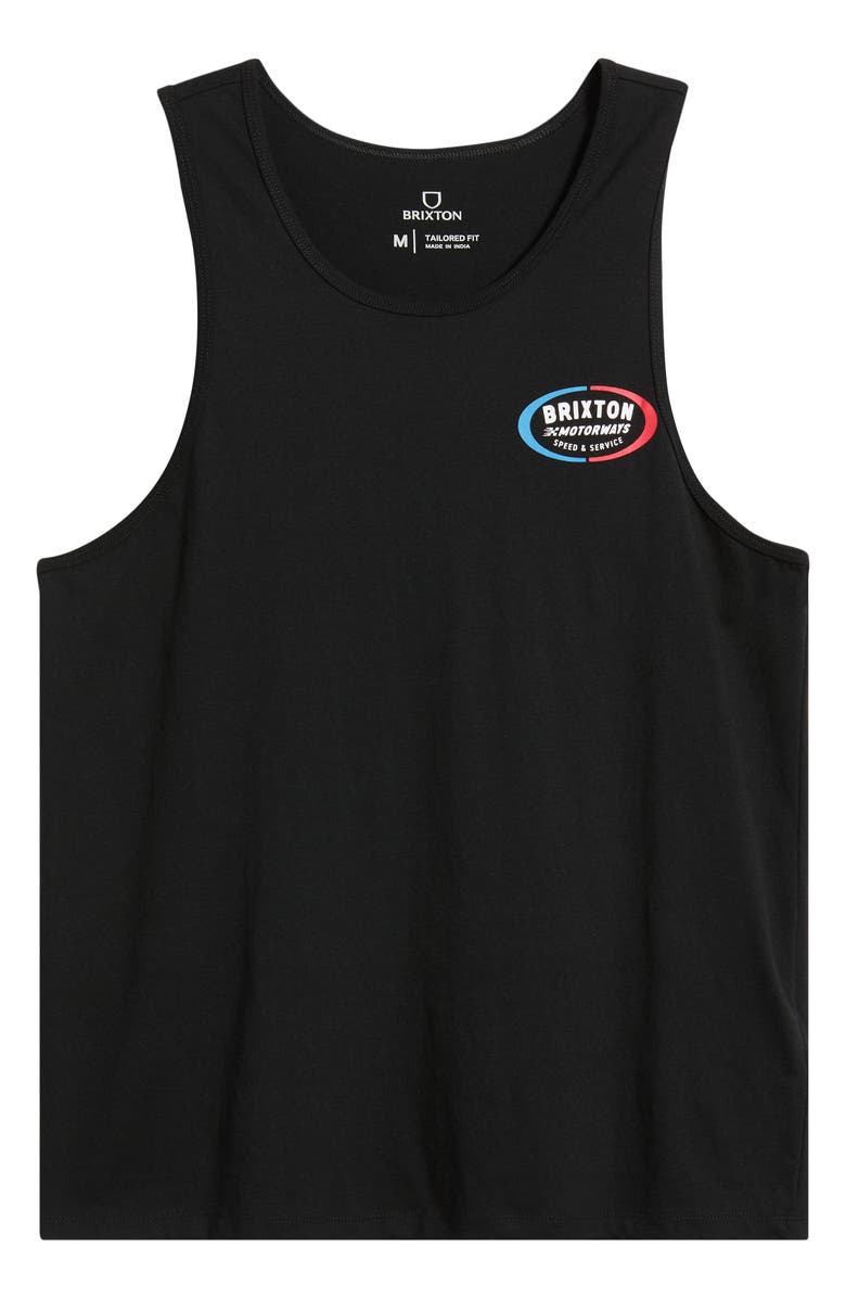 Brixton Rhett Logo Graphic Tank, Main, color, Black