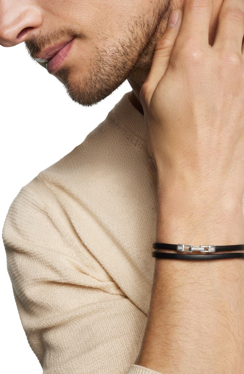 David Yurman Streamline Double Wrap Leather Bracelet, Alternate, color, 