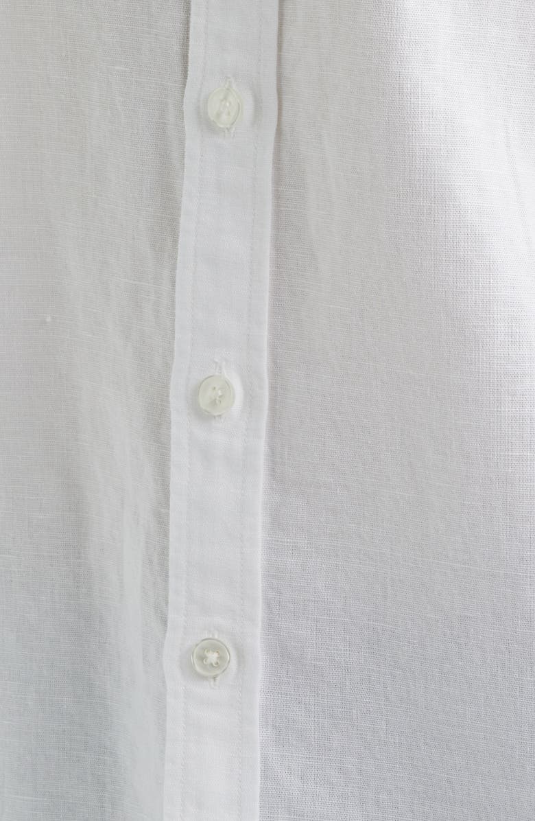Corridor Solid Linen & Cotton Button-Up Shirt, Alternate, color, White