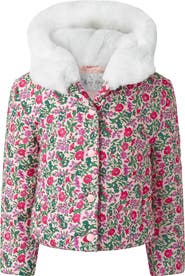 Rachel Riley Floral Hooded Puffer Jacket