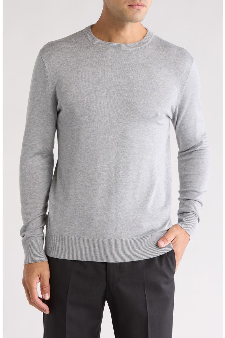 Solid Crewneck Pullover, Main, color, CHARCOAL