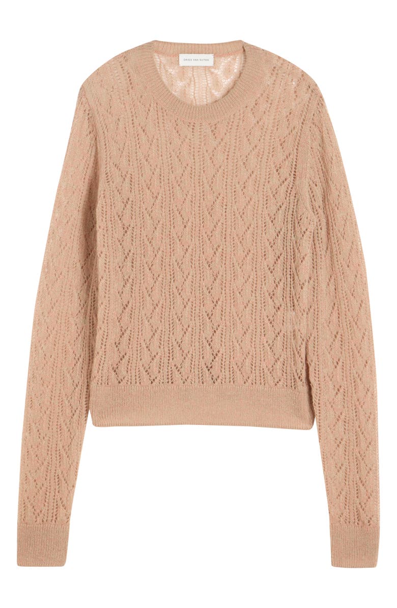 Dries Van Noten Moxie Open Stitch Sweater, Alternate, color, Olive