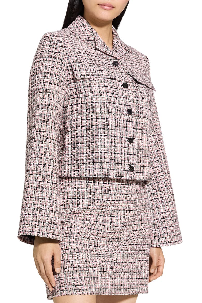 Tweed Crop Jacket, Alternate, color, PINK MULTI